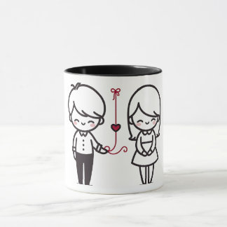 „Verbunden durch Liebe“ Süße Paartasse Tasse