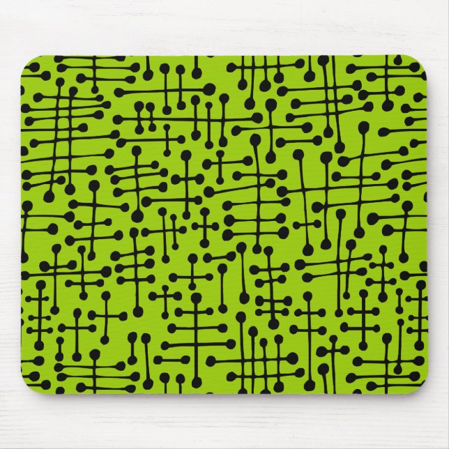 Verbundene Felder - Schwarz auf grün Mousepad (Vorne)