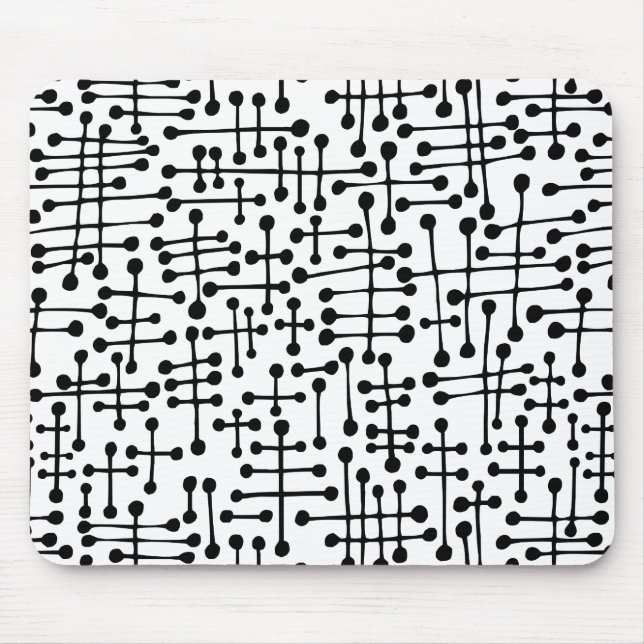 Verbundene Felder - Schwarz auf Weiß Mousepad (Vorne)