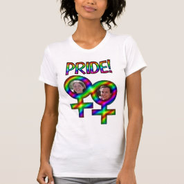 Verbundene Frauen signieren Foto-Rahmen-Spaß-Gay P T-Shirt