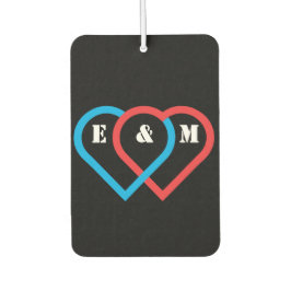 Verbundene Herzen. Buchstaben können individuell a Autolufterfrischer