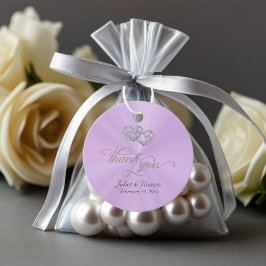 Verbundene Kalligrafie-Herzen - Lavendel/Silber Geschenkanhänger