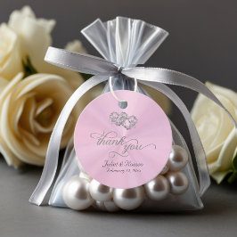 Verbundene Kalligrafie-Herzen - Pastellrosa /Silbe Geschenkanhänger