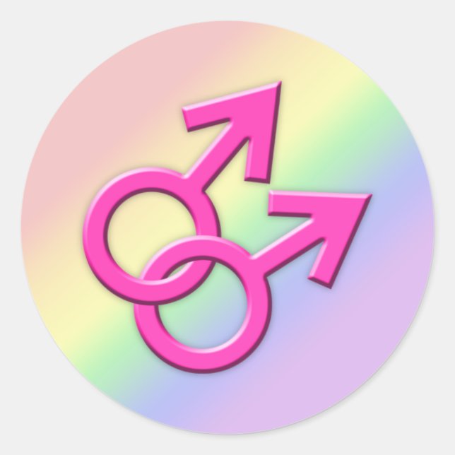 Verbundene rosa männliche Symbole Sticker 01 (Vorderseite)