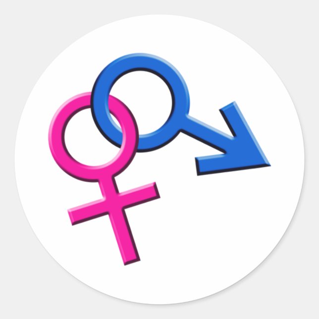 Verbundene Symbole für Männer und Frauen Sticker 0 (Vorderseite)