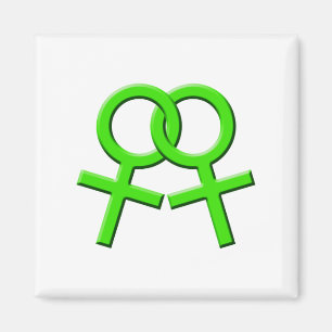 Verbundener grüner weiblicher Symbol-Magnet 03 Magnet