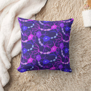 Verbundenes Neuron Neon Violett Kissen