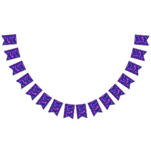 Verbundenes Neuron Neon Violett Wimpelkette