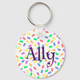 Verbündete im lila | pastellfarbene Regenbogenspri Schlüsselanhänger