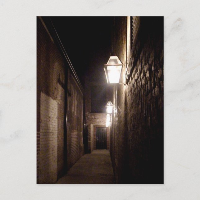 Verbündete in Natchitoches, Louisiana mit Gaslampe Postkarte (Vorderseite)