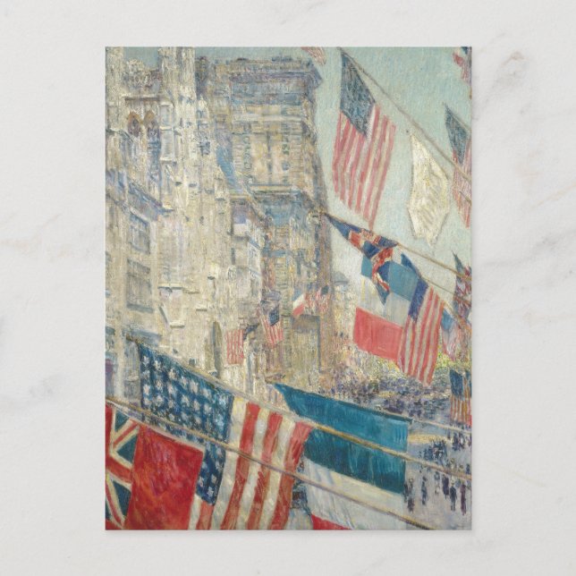 Verbündete Tag | Childe Hassam Postkarte (Vorderseite)