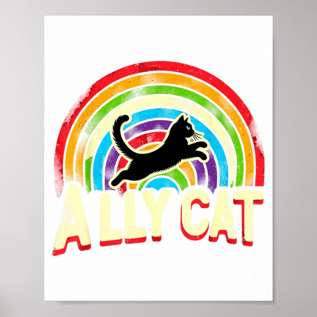 Verbündeten-Katze Lgbt Pride Katze Poster (Vorne)