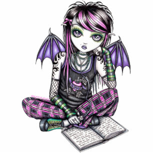 Verbündeter niedliche Emo feenhafte Freistehende Fotoskulptur