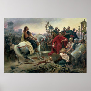 Vercingetorix wirft seine Arme herunter Poster