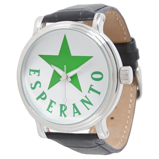 Verda Stelo (Esperanto Star) Armbanduhr (Schrägansicht)