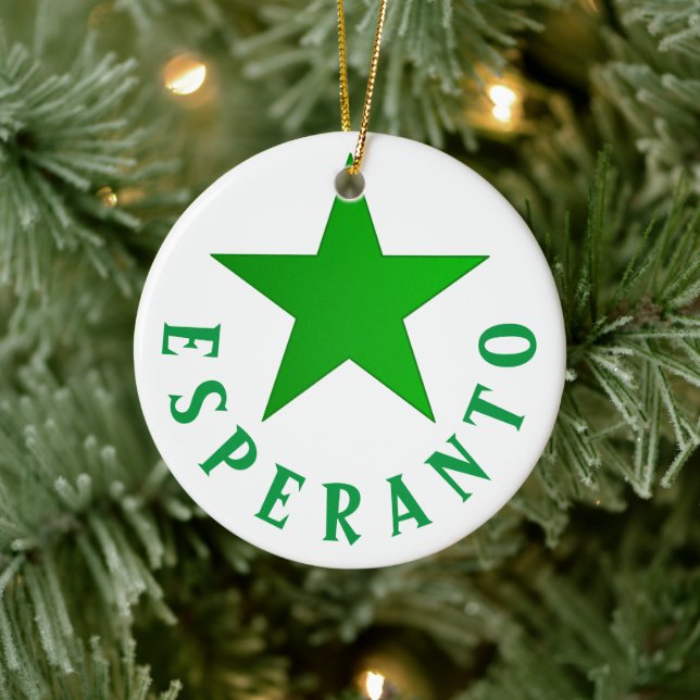 Verda Stelo (Esperanto Star) Keramik Ornament (Baum)