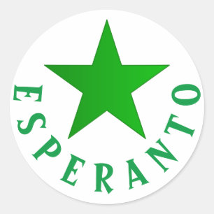 Verda Stelo (Esperanto Star) Runder Aufkleber