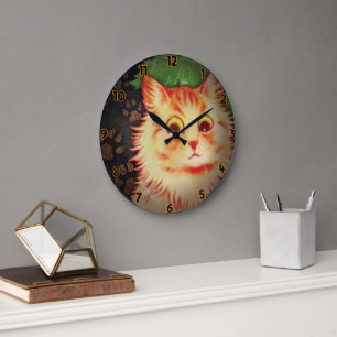 VERDÄCHTIGE KATZE KITTY GROßE WANDUHR