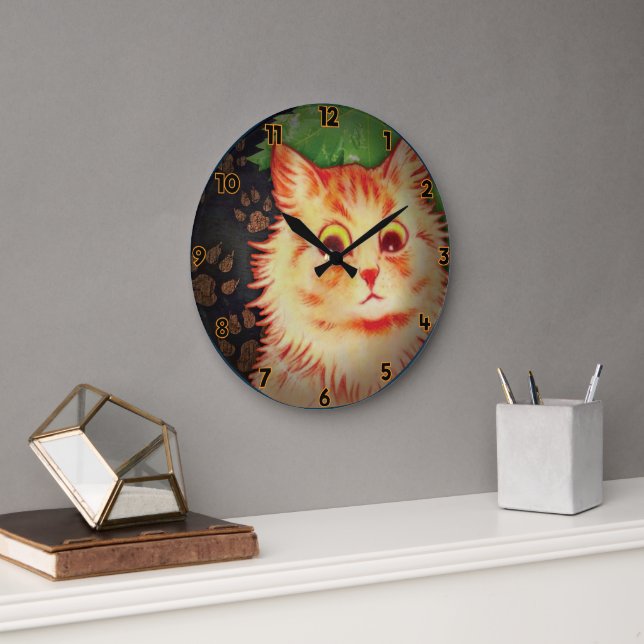 VERDÄCHTIGE KATZE KITTY GROßE WANDUHR (Büro)