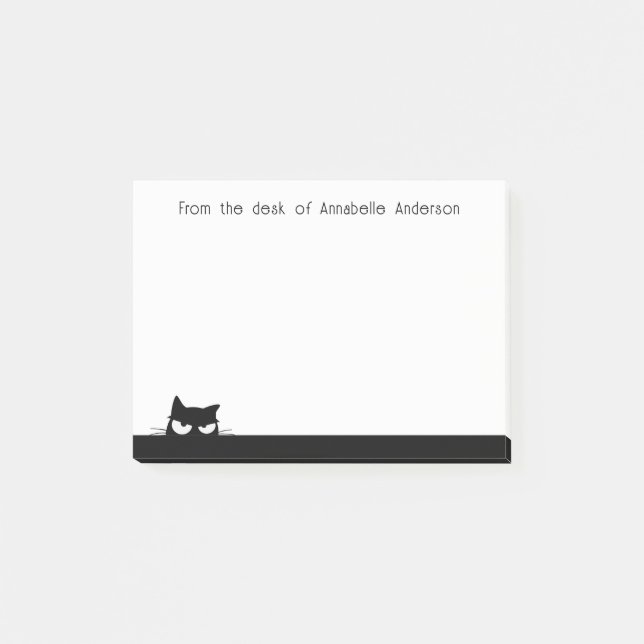 Verdächtige schwarze Katze Personalisierte Notizen (Vorderseite)