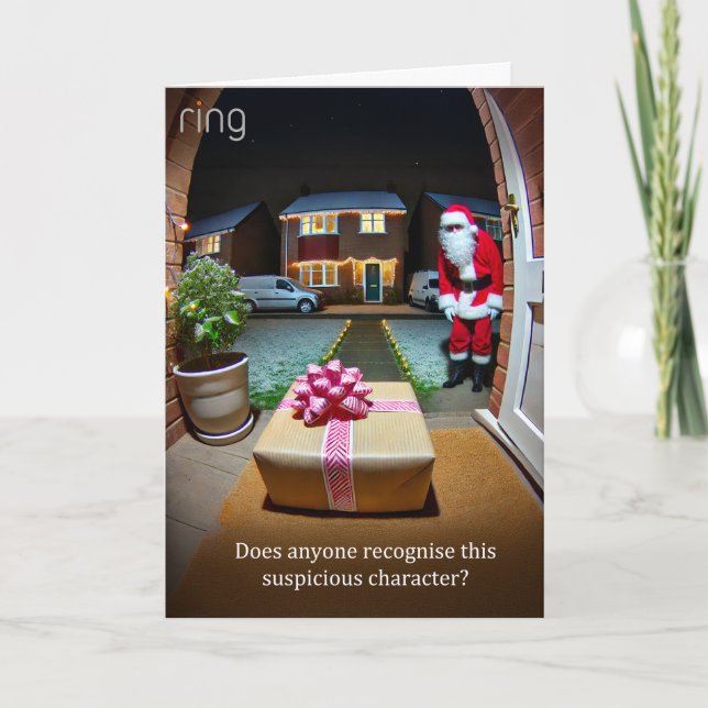 Verdächtige Weihnachts-Grußkarte 2024 Feiertagskarte (Vorderseite)