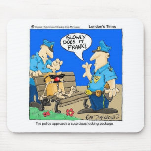Verdächtiges Paket Funny Police Cartoon Geschenke Mousepad