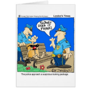 Verdächtiges Paket Lustiger Polizei Cartoon Gesche