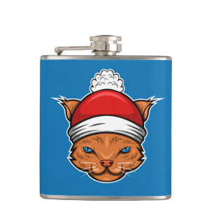 Verdächtiges Santa Cat Adult Kleine Geschenk Flachmann