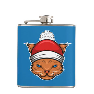 Verdächtiges Santa Cat Adult Kleine Geschenk Flachmann