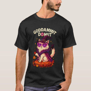 Verdammt Donut Hexen-Diva-Katze Lustiger Halloween T-Shirt