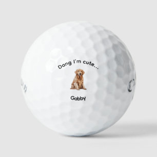 Verdammt, ich bin süß Wasserfarben-Haustierbild Na Golfball