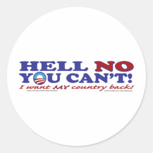 Verdammt Nein mit Obama-Logo Runder Aufkleber