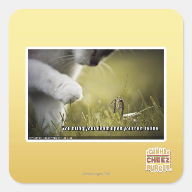 Verdammt über euch quadratischer aufkleber (Vorderseite)