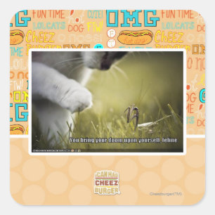 Verdammt über euch quadratischer aufkleber