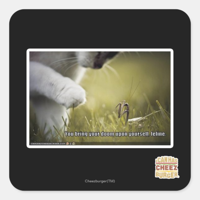 Verdammt über euch quadratischer aufkleber (Vorderseite)