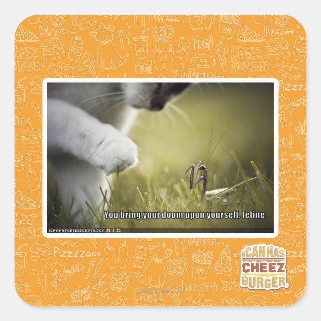 Verdammt über euch quadratischer aufkleber (Vorderseite)