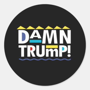 Verdammter Trump Runder Aufkleber