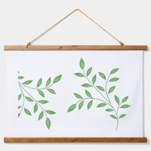 Verdant Branches Wood Topped Wall Tapestes Wandteppich Mit Holzrahmen