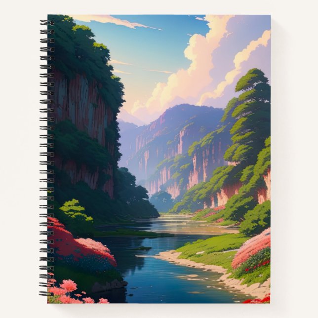 Verdant Canyon mit einem Fluss Notizbuch (Vorderseite)