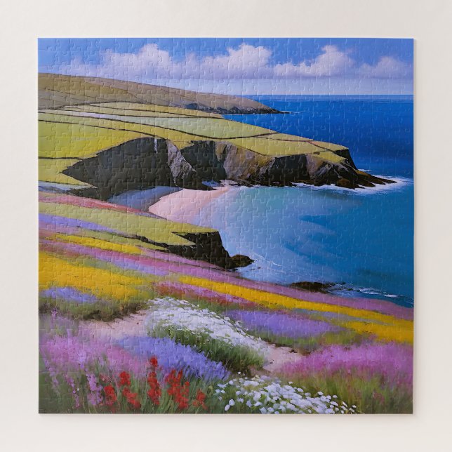 Verdant Cliffs und Azure Waves Puzzle (Vertikal)