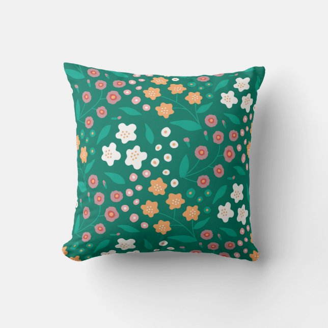 Verdant Floral Harmony Kissen (Vorderseite)
