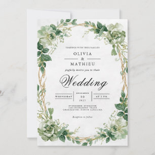 Verdant Greenery Bloral Arch Wedding Einladung