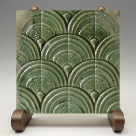 Verdant Jade Art Nouveau Inspirierte Keramik Tile Fliese