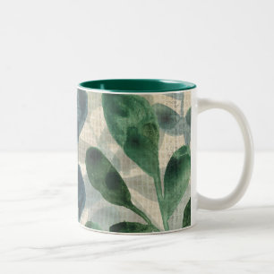 Verdant Sophisticiness - Tropische Blätter Zweifarbige Tasse