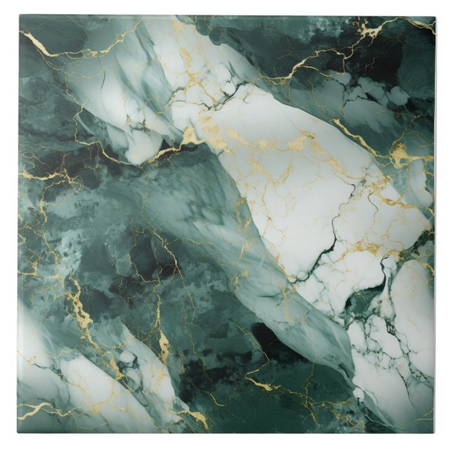 Verdant Vein Gold Marbella Tile Fliese (Vorderseite)
