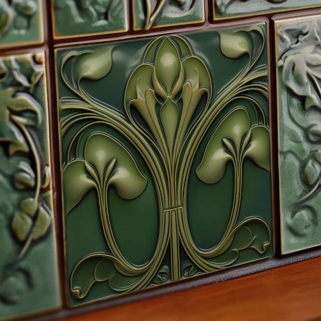 Verdant Vines: Jugendstil-Revival Fliese (Von Creator hochgeladen)