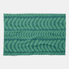 Verdant Whimsy-Blätter - Blau Geschirrtuch