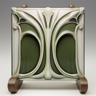 Verdant Whisper Art Nouveau Keramik Tile Fliese