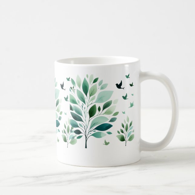 Verdant Whispers Chickadee Kaffeetasse (Rechts)