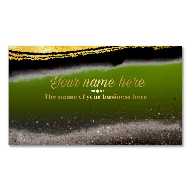  verde pistacho con purpurina magnetische visitenkarte (Vorderseite)